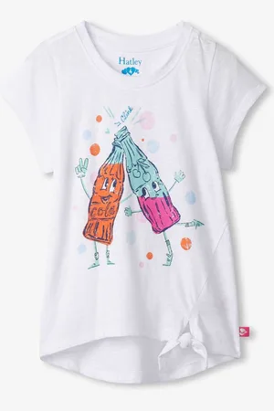 Hatley 100% Cotton Soda Pop Tie Front White T-Shirt110116cm