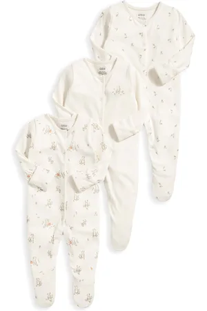 Mamas & Papas 100% Cotton Bear Brown Sleepsuits 3 Pack10 - 18 måneder (76 - 86cm)