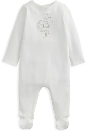 Mamas & Papas My First Eid 100% Cotton White Sleepsuit50cm