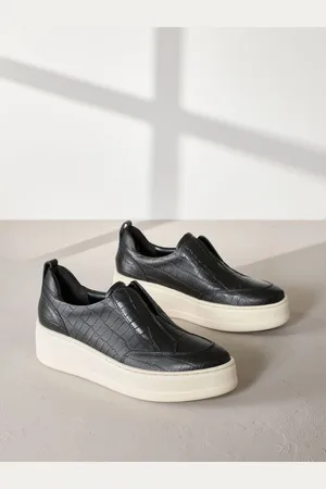 Next Slip On Signature Forever Comfort Leather Chunky Wedge Platform Trainers