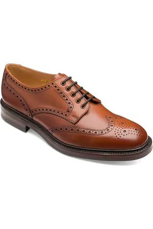 Loake Chester Burnished Calf Leather Heavy Brogue Shoes
