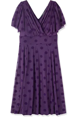 Scarlett & Jo Victoria Flock Spot Angel Sleeve Mesh Midi long Dress42