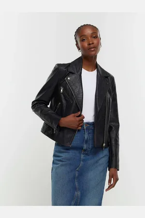 River Island Faux Læder Biker Jakke34