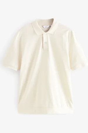 Next Textured Waffle Button Through 100% Cotton Polo Shirt3XL