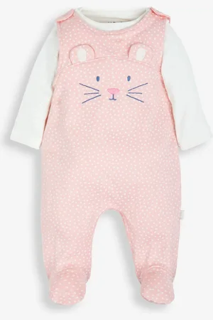 JoJo Maman Bébé 2-Pieces Mouse Overalls SætOp til 3 måneder (50 - 62cm)