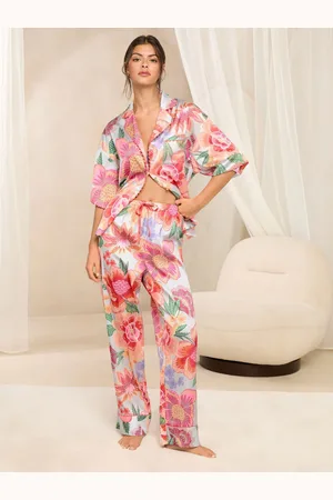 Lipsy London Oversized Langærmet Printet Satin Pyjamas Sætxlarge