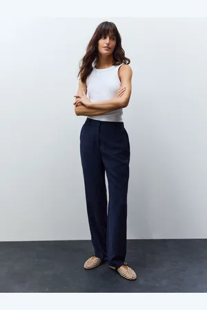 Next Elastic Back Straight Leg Modal Trousers40xltall