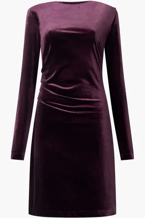 French Connection Viola Velvet Long Sleeve Bodycon DressS