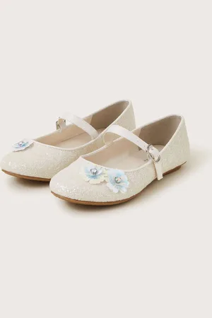 Monsoon Glitter Sequin Flower Ballet Flats