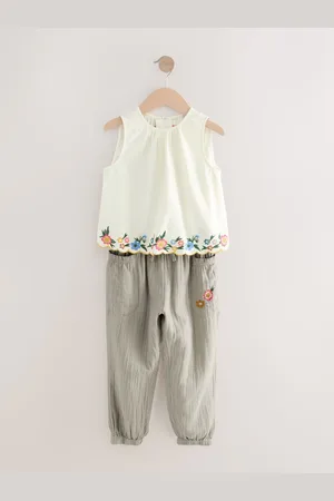 Next 100% Cotton Embroidered Top and Trousers Set (3-16yrs)166168cm