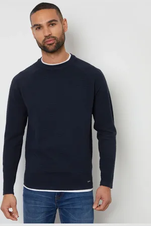 Threadbare Textured Raglan Mock T-Shirt Crew Neck JumperSmall