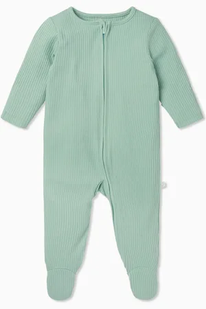 Mori Økologisk Bomuld & Bambus Ribbet Zip Up Sparkedragt10 - 18 måneder (76 - 86cm)