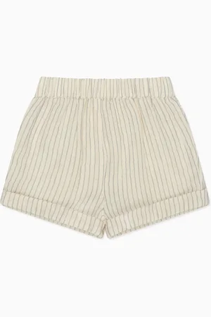 Mori Cream Stribet 100% Muslin Shorts i bomuld6874cm