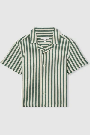 Reiss Trig Textured Stripe Cuban Collar Shirt134140cm