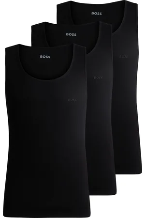 HUGO BOSS Ribbed 100% Cotton Tank Vest Tops 3 Packmedium
