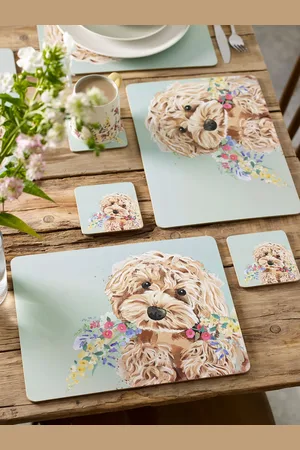 Next Set of 4 Charlie Cockapoo Placemats And CoastersEn