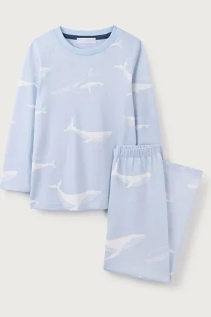 The White Company Blue 100% Organic Cotton Whale Relaxed Fit Pyjamas8086cm
