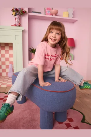 Eleanor Bowmer Pink Who Rules the World Kids 100% Cotton T-Shirt110116cm