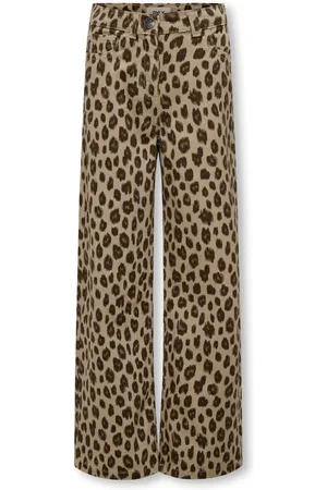 ONLY Wide Leg Leopard Print Animal Jeans11 år (146cm)