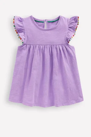 Boden Frill Sleeve 100% Cotton Pom Top134140cm