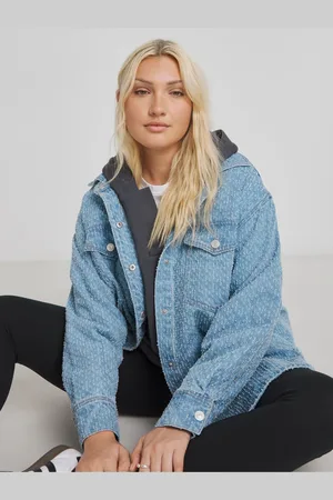 Simply Be Linear Distressed Denim Jacket44