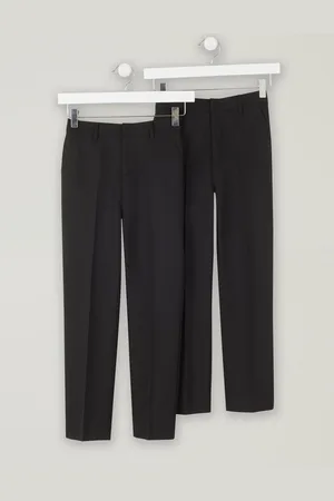 Trutex Drenge Regular Leg Sort 2 Pakke School Bukser5 år (110cm)
