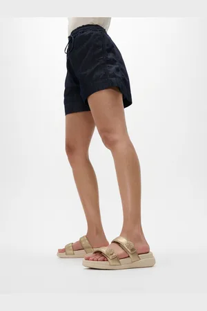FitFlop Blue F-mode Go Beadie-Button Adj Flatform 2-bar Slideseu39