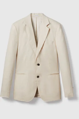 Reiss Kin Enkeltradet Hør Jakkesæt Blazer Slim Fit 50
