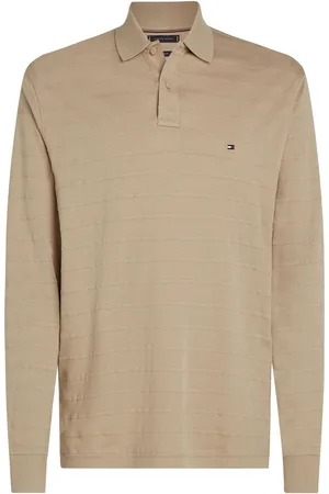 Tommy Hilfiger Normal pasform Jacquard Stribet Langærmet 100% Bomuld Polo-skjorterXL