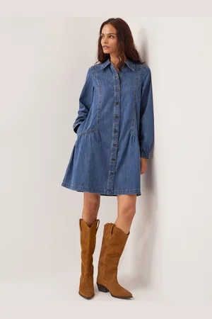 Monsoon Isla Denim Shirt 100% Cotton Dress44