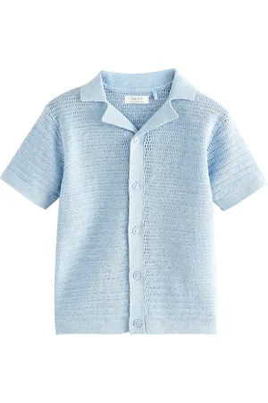 Next Textured Revere Collar Short Sleeve Knitted 100% Cotton Polo Shirt (3mths-7yrs)6 - 7 år (116 - 122cm)