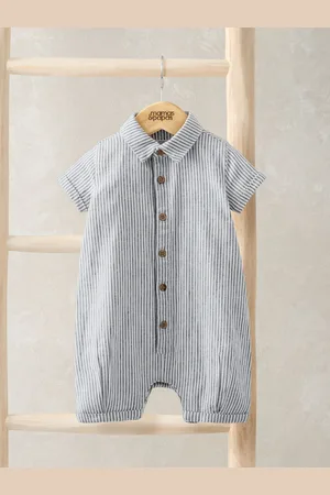 Mamas & Papas Blue Pinstripe Romper7480cm