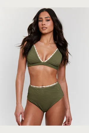South Beach Zebra Crinkle Embroidery Detail High Waist Bikini Briefs40