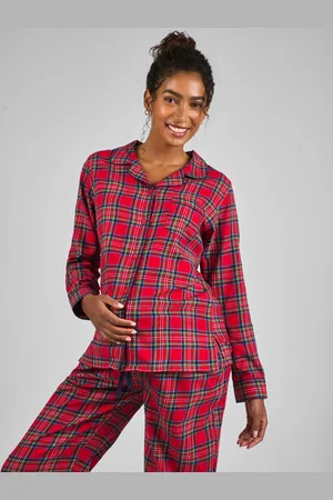JoJo Maman Bébé Maternity Check Woven Pyjamas SetM