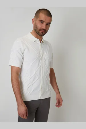 Threadbare Cable Knit Button Through Polo ShirtX-Large