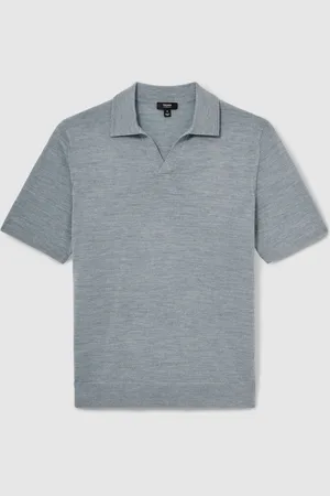 Reiss Duchie poloshirt i merinould med åben kraveXL