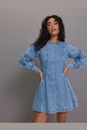 Next Long Sleeve Seam Detail Denim Dress44