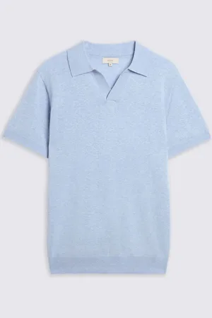 Moss Linen Blend Oatmeal Skipper Polo ShirtStor
