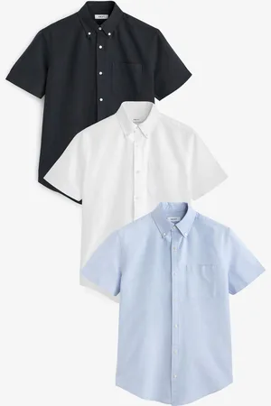 Next 100% Bomuld Kortærmet Oxford Shirt 3 Pakke3XL