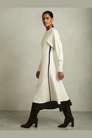 Reiss Caprice Wool-Blend Hybrid Knitted Midi Dress44