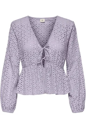 JDY 100% Cotton Tie Front Broderie BlouseM 10