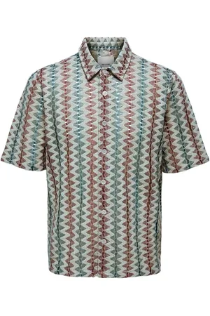 Only & Sons Short Sleeve Patterned Resort 100% Cotton Shirtxlarge