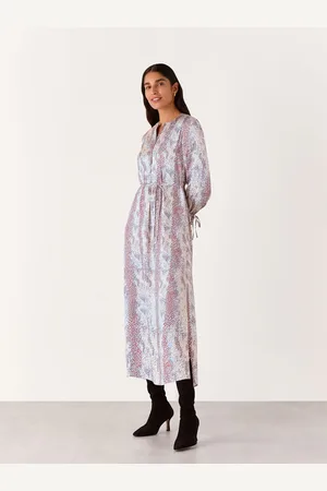 Whistles Mottled Snake Print Midi Dress40