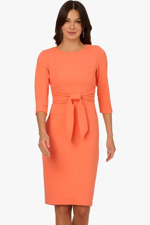 Adrianna Papell Knit Crepe Tie Waist Sheath Dress34