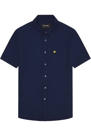 Lyle & Scott Kortærmet Basket Weave 100% Bomuld SkjorterL