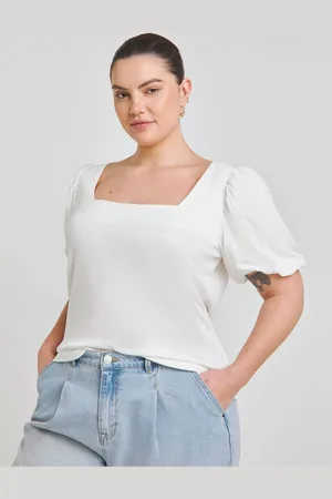 Simply Be Scoop Neck Puff Sleeve Rib T-Shirt38