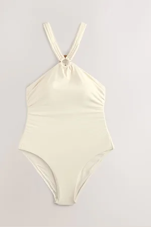 Next Macrame Halterneck Tummy Control Swimsuit