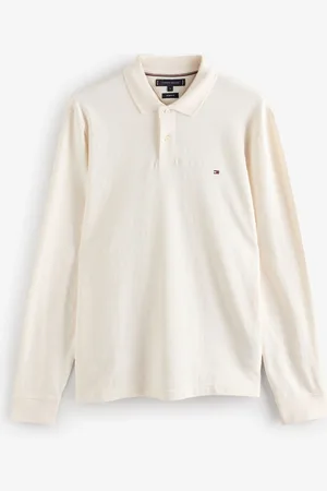 Tommy Hilfiger Normal pasform Jacquard Stribet Langærmet 100% Bomuld Polo-skjorterS