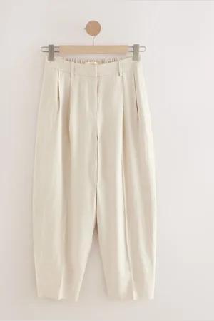 Next Elasticated Linen Rich Tapered Trousers8 L