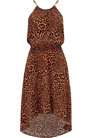 Pour Moi Print LENZING ECOVERO Viscose Gold Chain High Neck Beach Dress40